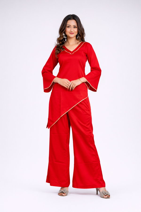 Scarlet Draped Co-ord Set